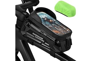 Zyxformis Bike Bag, Bike Accessories with Sun-Visor, Waterproof Bike Phone Holder with TPU Sensitive Touch Screen, Bicycle Top Tube Front Frame Bag Handlebar Bag with Rain Cover