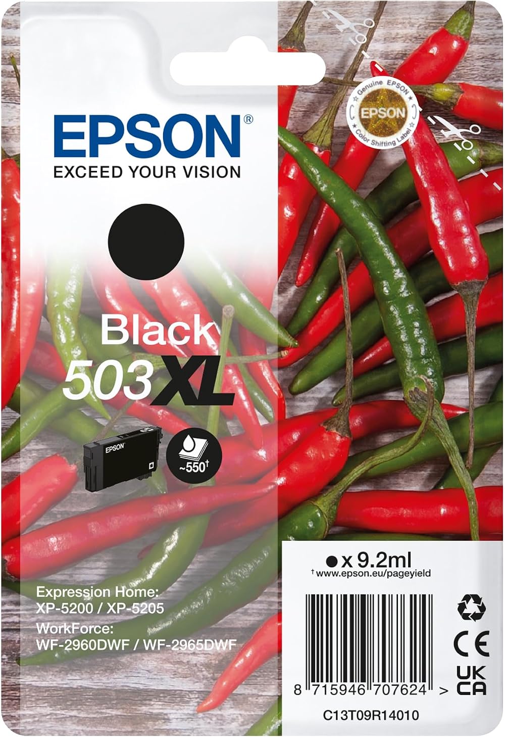 Epson 503XL Chillies Black XL Ink Cartridge for XP-5200 WF-2960DWF