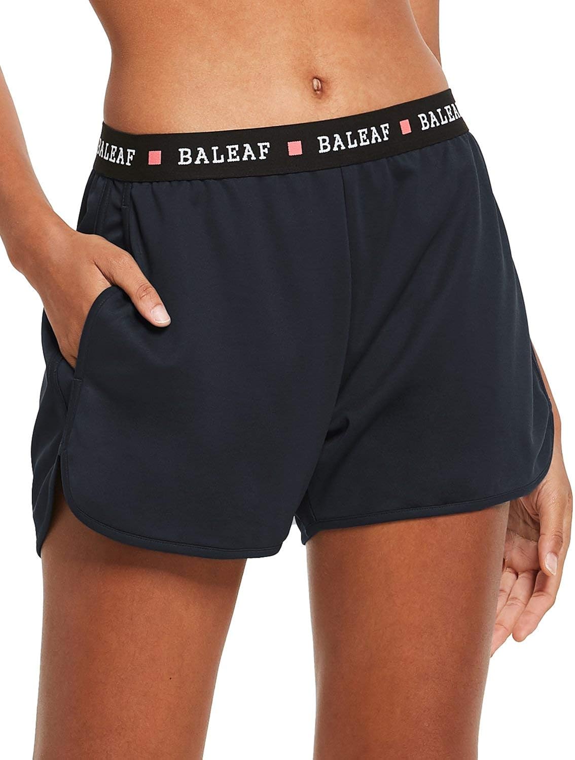 BALEAF Women's 3.5" Athletic Lightweight Running Shorts Pockets Sports Active Gym Workout Dri Fit Yoga Lounge : Clothing