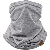 ACUSHLA 100% Merino Wool Neck Gaiter for Men & Women Ski Face Mask Winter Scarf Neck Warmer All Weather, Midweight Maple Leaf