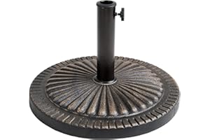 C-Hopetree 40 lb Heavy Duty Round Base Stand for Outdoor Patio Market Table Umbrella, Bronze