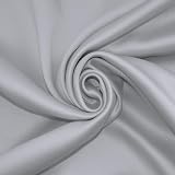 Rayyan Linen Ready Made Blackout Eyelet Curtains Pair 46x72 Grey Silver view 2