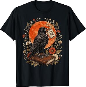 is He Vintage Dead Yet Dark Crow Raven Bird Humor Gothic T-Shirt