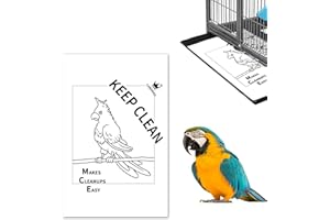 TABABAO Bird Cage Paper Liners, 100pcs Disposable Pre-Cut Large Liners for Parrot, Parakeet, Conure, Cockatiel, 17 X 11 inch, White