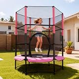 WestWood GALACTICA NEW Mini Trampoline 4.5FT 140cm with Safety Net Pink view 5