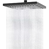 Hibbent Thickness Metal Rain Shower Head, 12 Inch High Pressure Shower Heads, Square Large Bathroom Rainfall Shower Head with
