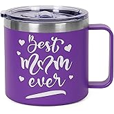 ONEVIVE 14 oz Tumbler Gifts for Women, Funny Coffee Tumbler Mug Thank You Gifts Birthday Christmas Gift for Mom(Best Mom Ever)