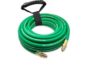 PIDNSROZO 50FT Argon Gas Hose, Inert Gas Welding Hoses for MIG/TIG Welding Regulator，Argon/CO2 Flowmeter Regulator Hose, 5/8" UNF-18RH, NPT Fittings, Welding Accessories for MIG/TIG Welder