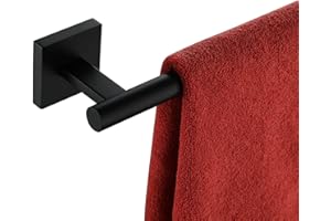 KOKOSIRI Towel Rails Bathroom Towel Bars Matte Black 24 Inch Bath Towel Holder for Cabinet Kitchen Wall Stainless Steel B4005BK-L24