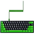 Razer PBT Keycap + Coiled Cable Upgrade Set: Durable Doubleshot PBT - Universal Compatibility - Keycap Removal Tool & Stabilizers - Tactically Coiled & Designed - Braided Fiber Cable - Green