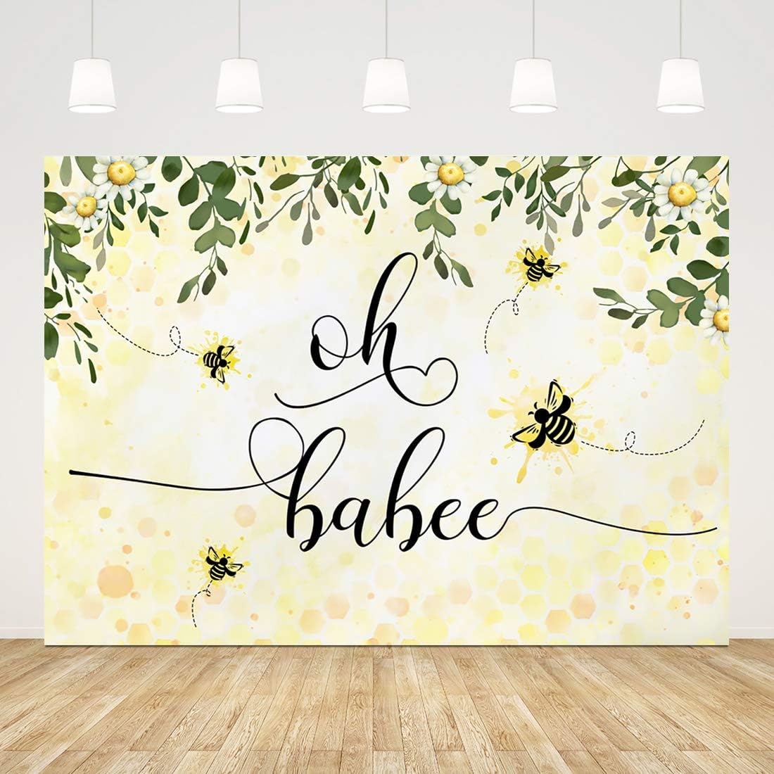 Ticuenicoa 7x5ft Oh Baby Bee Theme Baby Shower Backdrop Oh Babee Background for Girl and Boy Honey Sunflower Backdrop for Photography Babyshower Photo Booth Props Banner Newborn Kids Birthday Decors