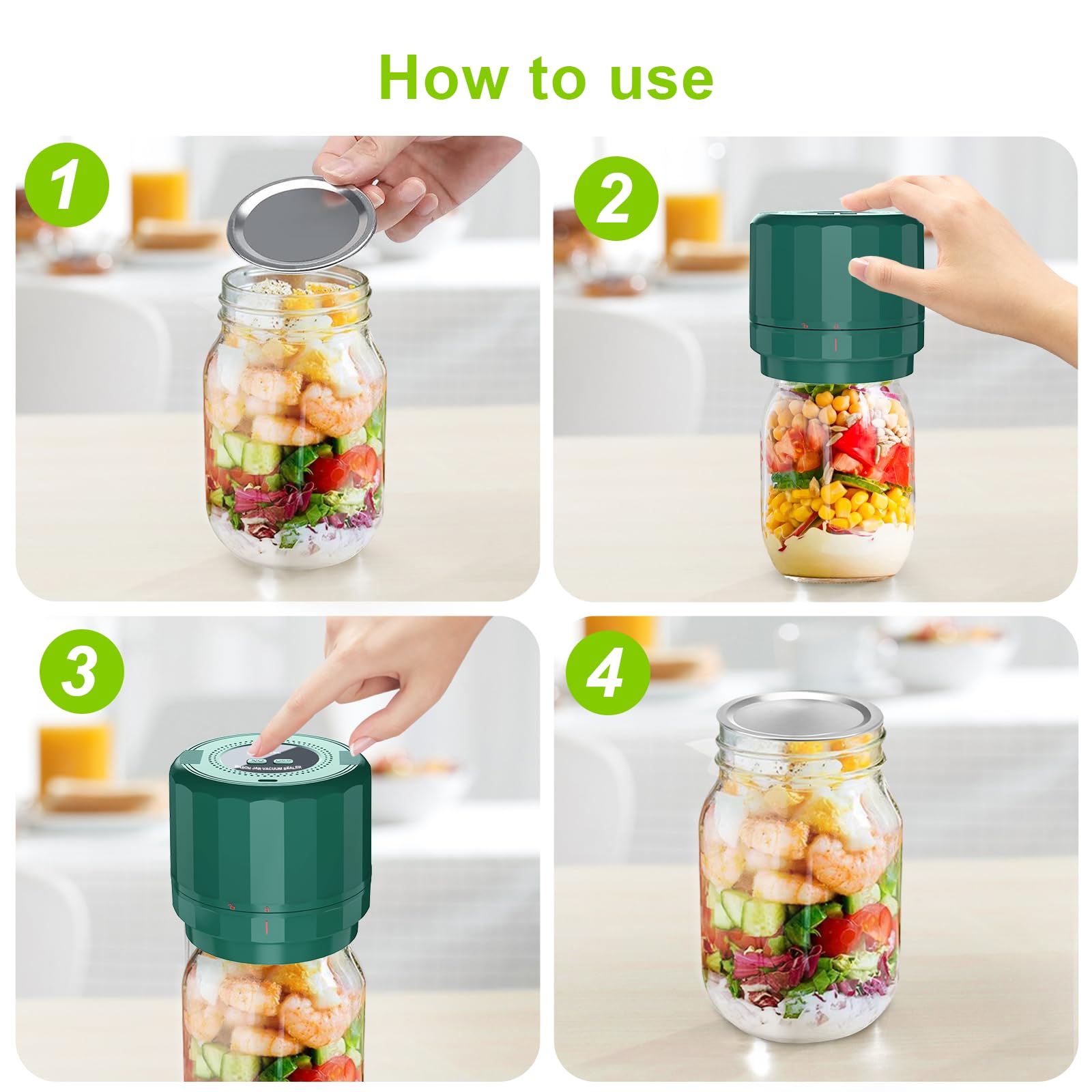 UNERVER M11 Mason Jar Vacuum Sealer Electric Mason Jar Vacuum Sealer