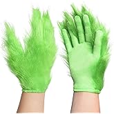 Pick Valley Green Monster Furry Gloves for Christmas Halloween Cosplay Costume