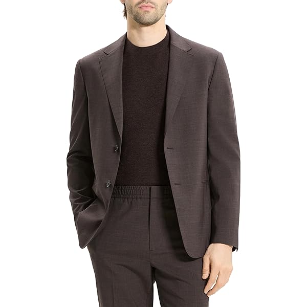 Theory Men's Clinton DPK W Precision Print, Grey Melange, 48 at