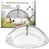 Birds Choice Bird Feeder Dome with Hanger | 10.5in Rain Guard Cover, Clear | Domed Acrylic Outdoor Weather Guard for Hanging Feeders to Keep Seed Dry, Heavy-Duty Chrome-Plated Hanger and Hook