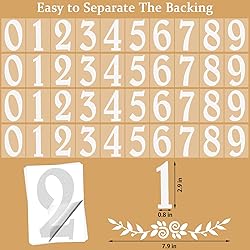 3 Inch Reflective White Mailbox Numbers Stickers, 4