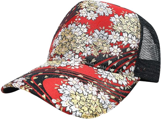 Amazon 和柄 刺繍 キャップ 102レッド 桜吹雪 ヤクザ ヤンキー オラオラ 悪羅悪羅 オラオラ系 派手 帽子 黒 赤 メンズ ファッション 悪党の店 Birthjapan バースジャパン キャップ 通販