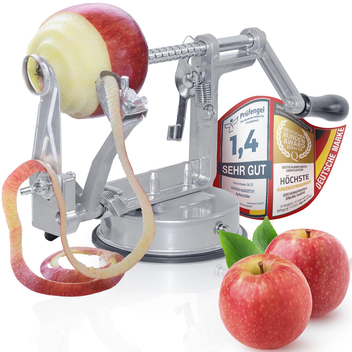 Stainless Steel Deluxe Apple Peeler 3-in-1 Function Economy Peeler Apple Cutter Apple Corer