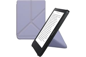 kwmobile Origami Case Compatible with Kobo Clara 2E / Tolino Shine 4 Case - Slim PU Leather Cover with Stand - Lavender
