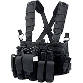 TACNEX Chest Rig with Removable Mag Pouches Customizable MOLLE Panel Modular Gear Carrier Harness