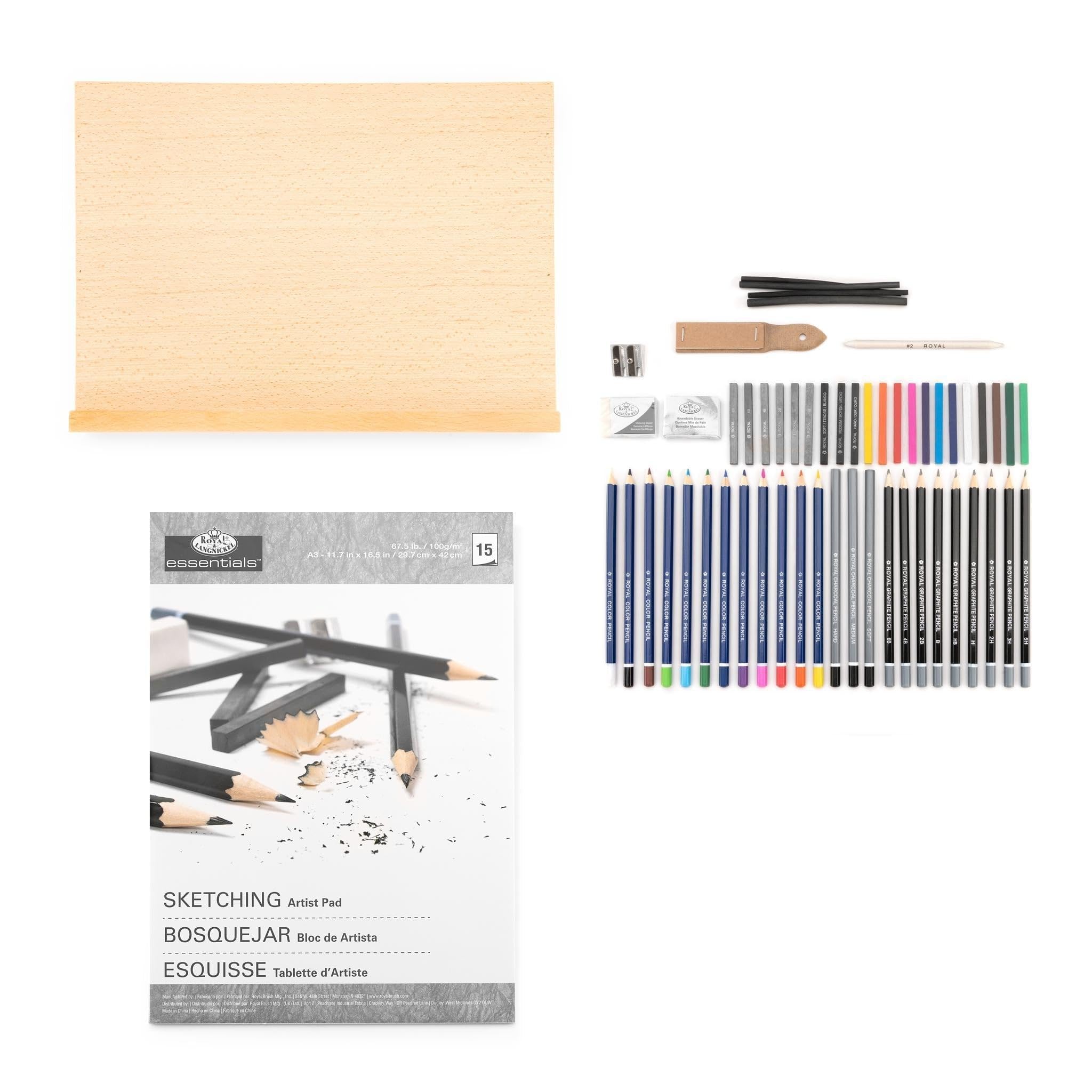 Royal Brush Flat Easel Art Set Large SketcHand Drawing Set 56-Piece