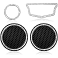 4Pack Fit for Cadillac CT4 CT5 CT6 XT4 XT5 XT6 Bling Interior Decoratiion Accessories,2Pcs Crystal Car Cup Holder Coasters, Bling Engine Start Stop Button Cover