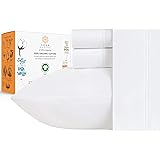 100% Organic Cotton Sheets - Crisp and Cooling Percale Weave, GOTS Certified 4 Piece Bedding Set, Deep Pocket with All-Around