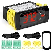 LONGSURE Digital Temperature Controller with Sensor Probe,OE: PJEZS0H100 | For Refrigerators/Freezer Types, Digital Thermostat with Sensor Probe &amp; Mounting Hardware
