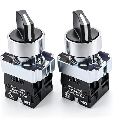 BAOMAIN Rotary Selector Switch, ZB2-BE101C (XB2-BD33) 22mm 3