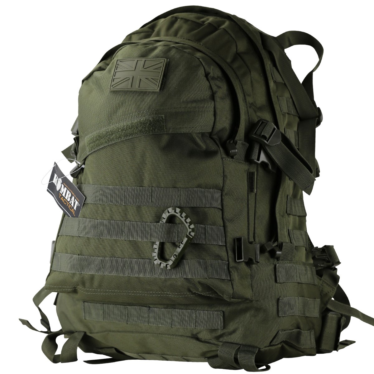 Kombat UK Spec-Ops Unisex Outdoor Molle Assault Pack Backpack available in Olive Green - 45 Litres