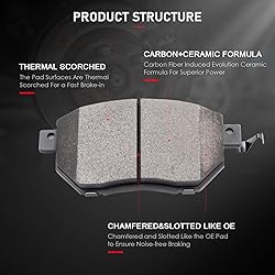cciyu D969 Ceramic Front Brake Pad Set Fit For