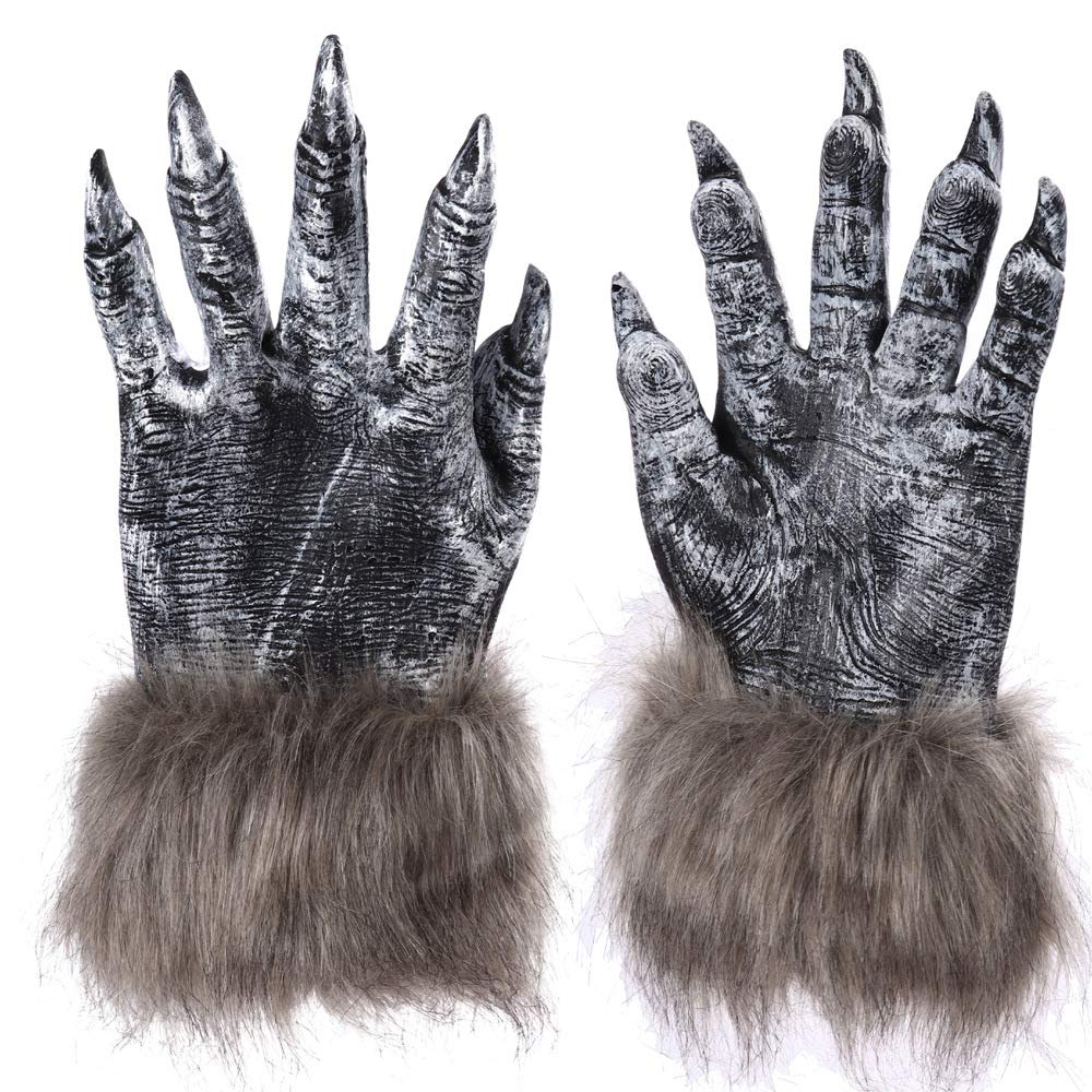SJTJSPX Halloween Gloves Theme Party Carnival Cosplay Devil Witch Hands Zombie Wolf Terrifying Accessories Monster Animals Claw Day Of Death Gloves For Unisex Adults