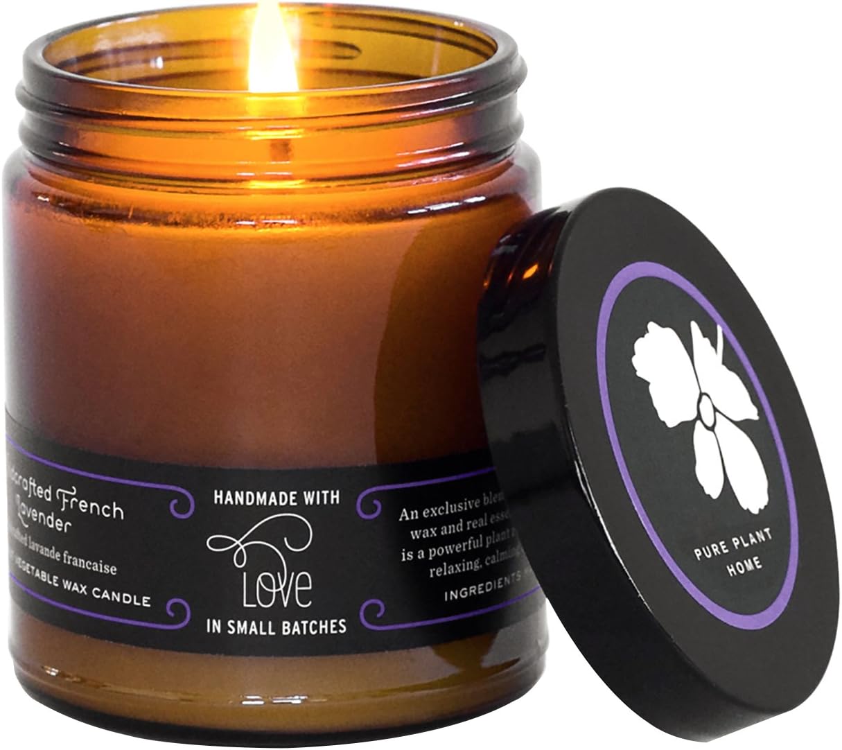 Apothecary Amber Jar Scented Candles (Handcrafter French Lavender)