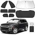 TINGLU 8PCS Window Shades for Jeep Grand Cherokee 2022-2025(Not for Grand Cherokee L&Jeep Cherokee) Accessories Car Side Full Windows Rear Windshield Sun Shade Camping Sun UV Rays Privacy Protection