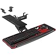 EUREKA ERGONOMIC Height Adjustable Mouse & Keyboard Tray Under Desk, 28 x 10 Inches Large Black Slide Out Swivel Tilt Compute