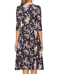 Simple Flavor Women's Floral Vintage Dress Elegant