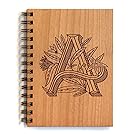 Floral Monogram Laser Cut Wood Journal - Multiple Letters Available (Notebook / Birthday Gift / Gratitude Journal / Mother's Day Gift / Handmade)