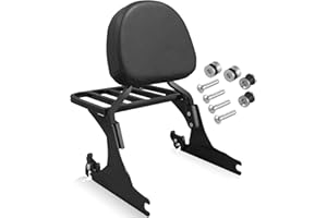 NOVALLA Passenger Backrest Sissy Bar with Luggage Rack Fit 200mm Fender Compatible with Harley Softail Fat Boy Night Train 20