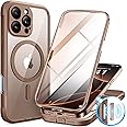 BERFY Magnetic for iPhone 16 Pro Max Case, Compatible with MagSafe, [Built-in 9H Tempered Glass Screen Protector & Upgraded Camera Protection]Full Body Shockproof Phone case for 16 ProMax,Desert Brown