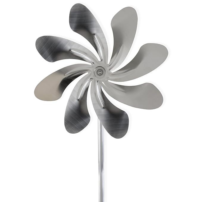 steel4you A1007 XXL Windrad Windmühle Speedy40 Plus aus Edelstahl (40cm Rotor-Durchmesser), kugelgelagert, mit Windfahne (360
