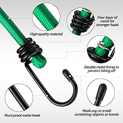 WORKPRO 24 Inch Bungee Cord with Hooks, 4 Pack