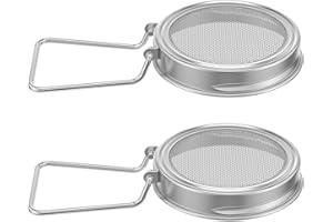 2 Packs Sprouting Jar Lids, Stainless Stee Mesh Strainer Jar, Foldable Wide Mouth Mason Jars for Organic Alfalfa Broccoli See