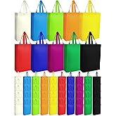 Jexine 72 Pcs Non Woven Tote Bags Reusable Gift Bags with Handles Bulk Grocery Bag for Christmas Party Favors