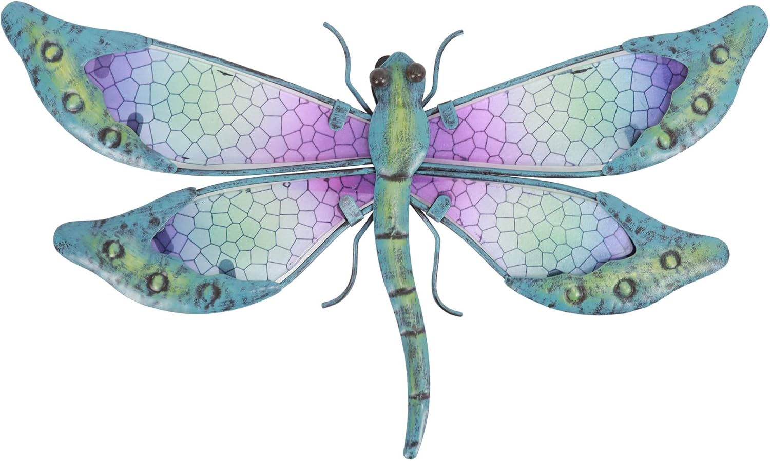 Plaques & Wall Art - SOTALING Metal with Glass Handmade Mosaic Dragonfly Design Wall Decor for Home, Patio, Porch, Farmhouse