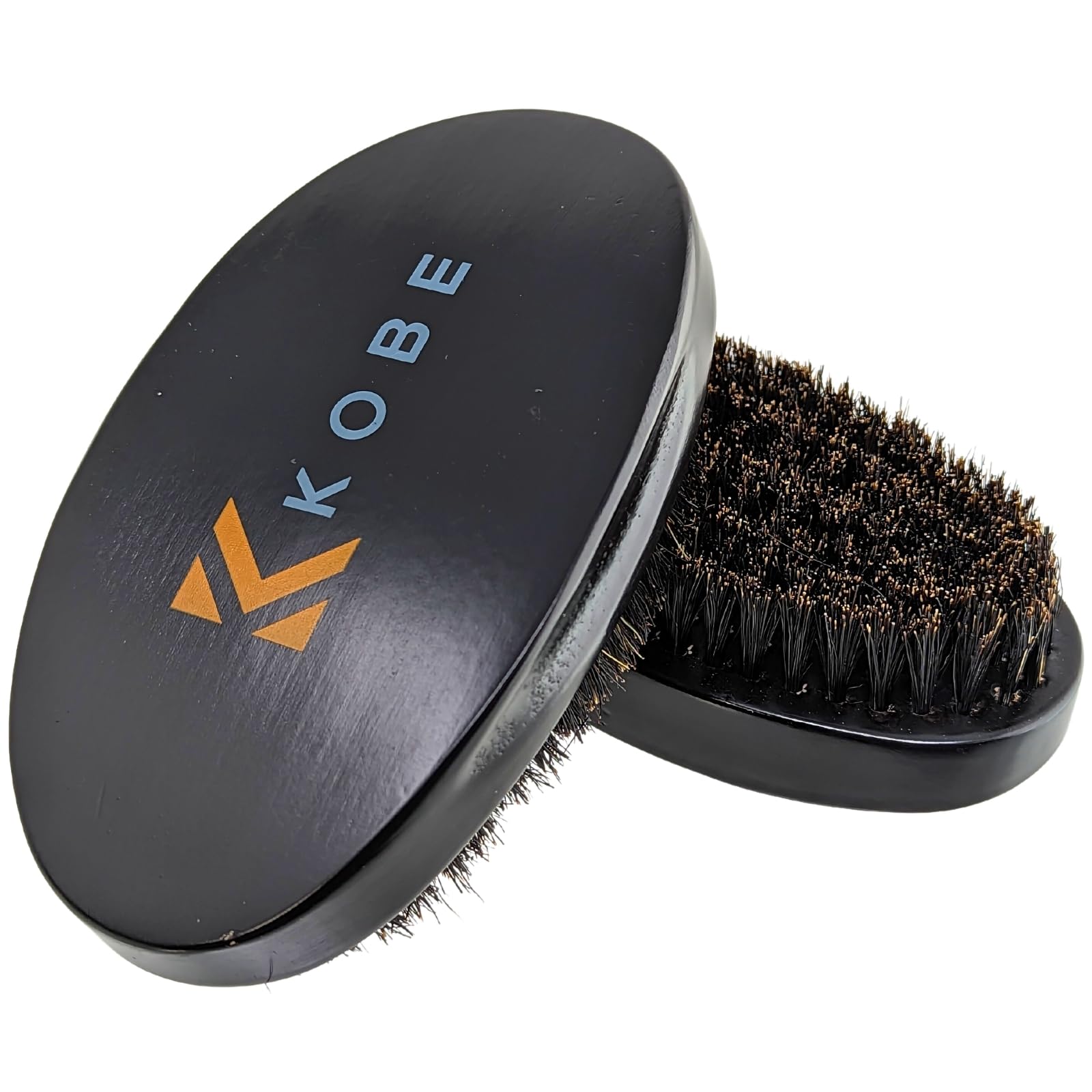 Kobe Professional Military Hair Brush/Beard Brush Grooming Kit For Men - Set of Two Brushes - Dark - 100% Natural Boar Brsitle