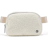 Pander Fanny pack Everywhere Fleece Belt Bag for Women and Men with Adjustable strap Belt, 1L. (Floral White)