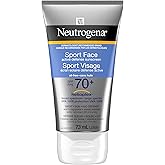 Neutrogena Sport Face Sunscreen SPF 70+, Oil-Free Facial Sunscreen Lotion with Broad Spectrum UVA/UVB Sun Protection, Sweat-R