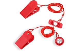 2pcs Universal Treadmill Magnet Safety Key, Red Round & Rectangle Magnetic Safety Clip Running Machines Lock Switch Suitable 