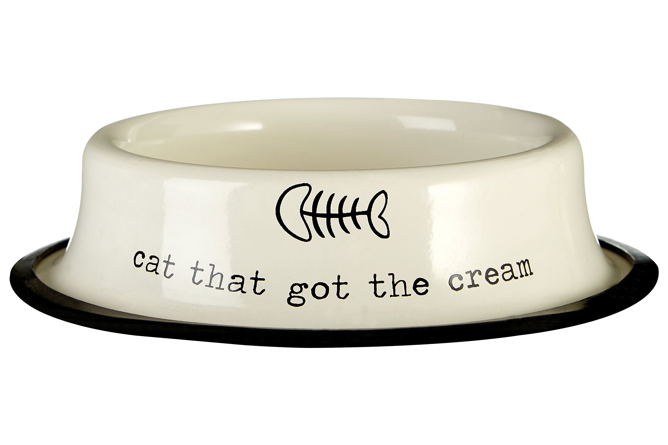 Premier Housewares Cat That Got the Cream Adore Pets Litre Bowl, 0.4 L - Cream