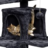 Yaheetech 138.5cm Cat Tree Tower Multilevel Activity Tree Black view 8